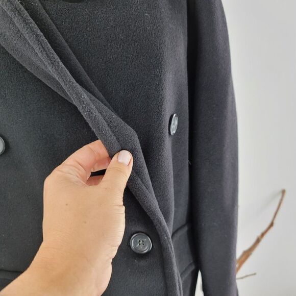 Max mara black 100% virgin wool pea coat - Picture 13 of 16